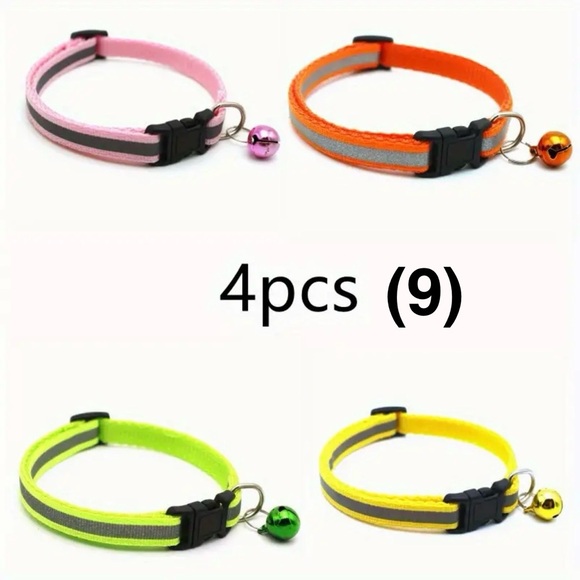 Brand New Reflective Pet Collar with Bell for Cats and Dogs (4 pcs) - Picture 12 of 16
